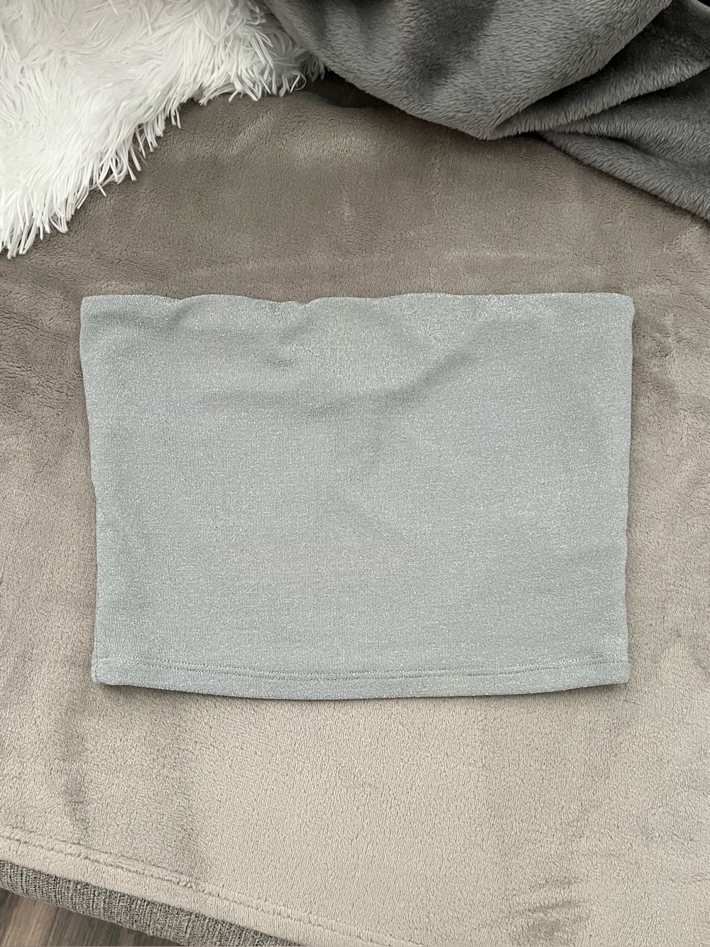 Forever 21 Silver shimmer sparkly tube top | Size small